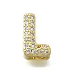 Rack Plating Brass Micro Pave Cubic Zirconia Letter Multi-Strand Links