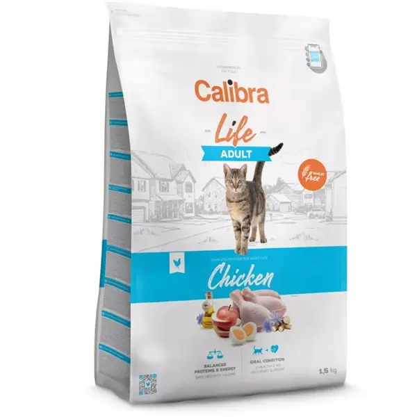 CALIBRA Life Adult Chicken granule pro kočky, Hmotnost balení: 1,5 kg