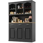 Modenvie BUFFET skříň z MDF, 120/40/180 cm, černá s LED osvětlením