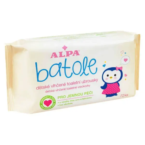 ALPA Batole Dětské vlhčené ubrousky Aloe Vera 72 kusů