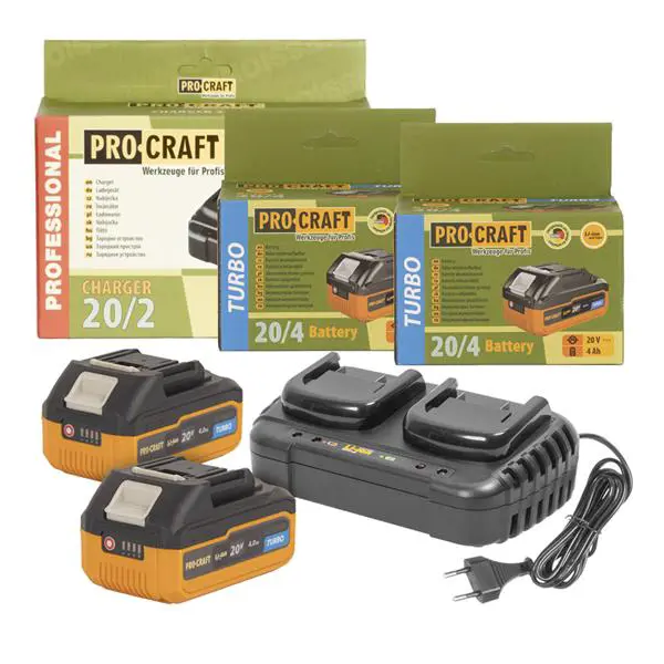 Sada nabíječky a baterie PROCRAFT S20-4TURBO/20-2