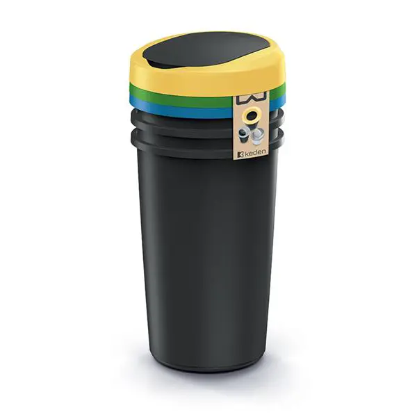 Koš odpadkový COMPACTA R FLAP SET černý 3x25l