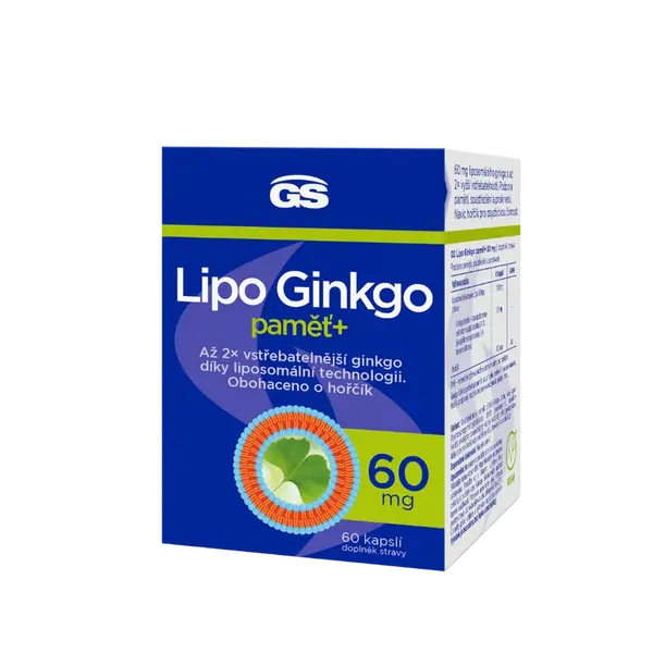 GS Lipo Ginkgo paměť+ 60 mg, 60 kapslí