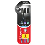 COLGATE Zubní kartáček Slim Soft Charcoal Měkký 3 ks