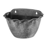 Květináč závěsný STREND PRO Wave 26x18cm stříbrný - metalický efekt