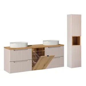 Petits-meubles KOUPELNOVÝ NÁBYTEK 160.4cm Riva 2er-Set Kašmír