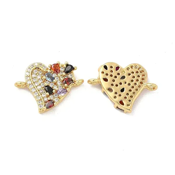 Brass Micro Pave Cubic Zirconia Connector Charms