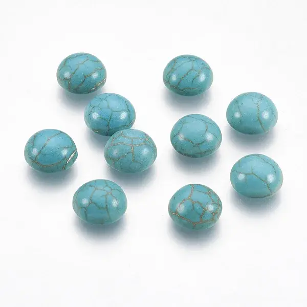 Synthetic Turquoise Flat Back Dome Cabochons