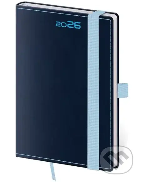 Kapesní diář 2026 Double Blue s poutkem