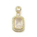 Brass Micro Pave Clear Cubic Zirconia Pendants