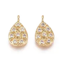 Brass Micro Pave Cubic Zirconia Pendants