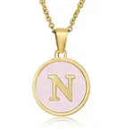 Natural Shell Initial Letter Pendant Necklace