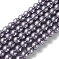 Eco-Friendly Dyed Glass Pearl Round Beads Strands