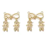 Brass Micro Pave Clear Cubic Zirconia Pendant Link