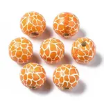 Painted Natural Wood European Beads