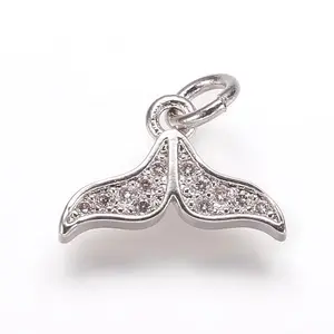 Brass Micro Pave Cubic Zirconia Charms Pendants