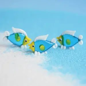 Hand Blown Art Glass Fish Figurines Statues