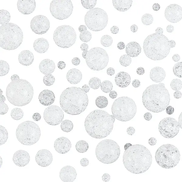 150Pcs 6 Sizes Synthetic Crackle Quartz Beads