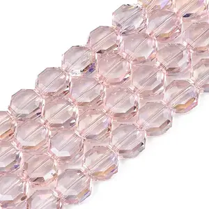 Electroplate Transparent Glass Beads Strands