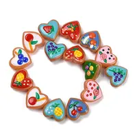 Handmade Heart Lampwork Beads Strands