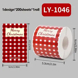 200Pcs Christmas Theme Paper Self-Adhesive Stickers