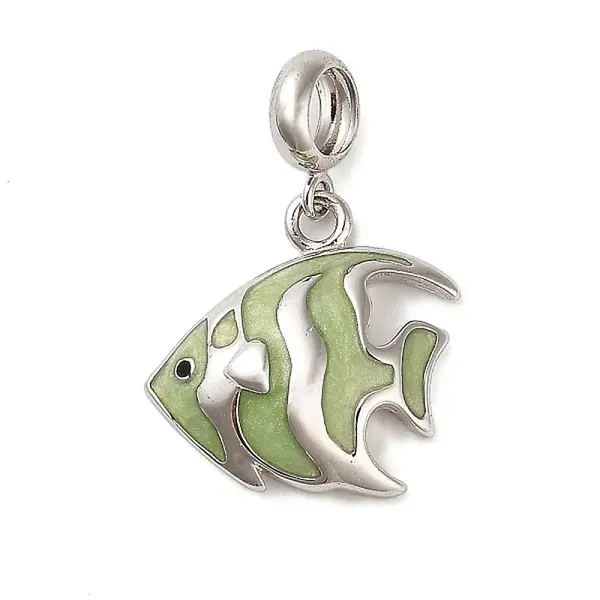 Rhodium Plated 925 Sterling Silver Enamel European Dangle Charms