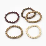 Natural Dyed Sandalwood Beads Stretch Bracelets