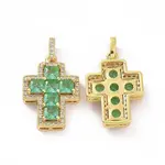 Brass Micro Pave Clear Cubic Zirconia Pendants