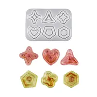 Crystal Drop Glue Diy Pentagram & Flower & Heart & Triangle & Hexagon Connected Flow Sand Pendant Hanging Decoration Silicone Mold