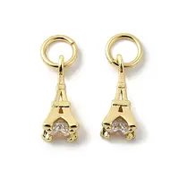 Brass Micro Pave Cubic Zirconia Charms