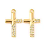Brass Micro Pave Clear Cubic Zirconia Pendants