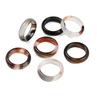 Dyed & Heated Natural Agate Finger Rings for Women
