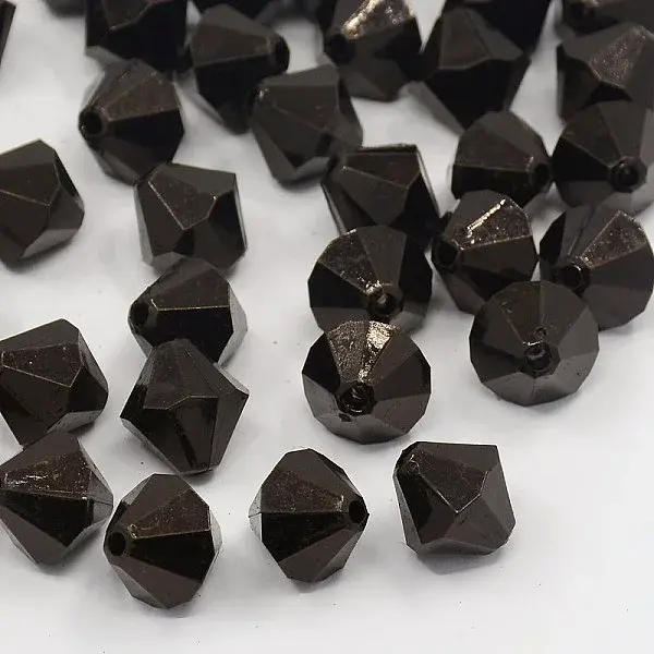 Faceted Bicone Transparent Acrylic Beads