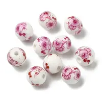 Handmade Printed Porcelain Round Beads