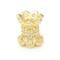 Brass Micro Pave Cubic Zirconia Spacer Beads