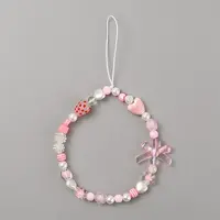 Resin Beaded Mobile Phone Lanyard Wrist Strap