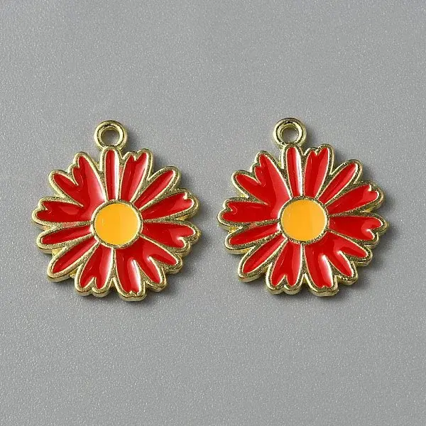 Light Gold Plated Alloy Enamel Pendants