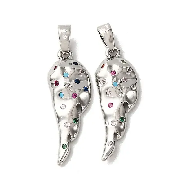 Brass Micro Pave Cubic Zirconia Pendants