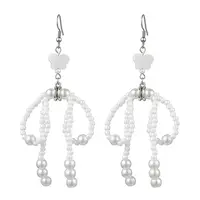 Bowknot with Star Natural Shell & Glass Seed Dangle Earring