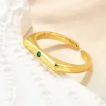 Brass Micro Pave Cubic Zirconia Cuff Rings for Women