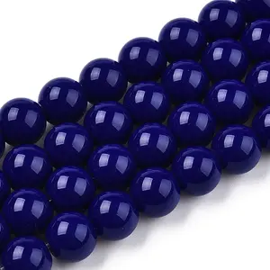 Opaque Solid Color Glass Beads Strands