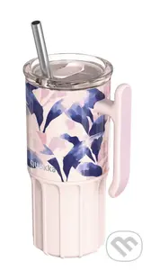 Nerezový termohrnček so slamkou Umi Blue Feather 720 ml