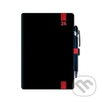 Týždenný diár ELASTIC 2026 (red) (12-mesačný, A5, stĺpcový, elastické zatváranie, pútko na pero)