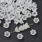 Chunky Clear Transparent Frosted Tulip Flower Acrylic Bead Caps