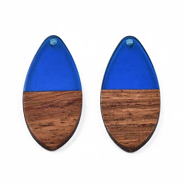 Transparent Resin & Walnut Wood Pendants