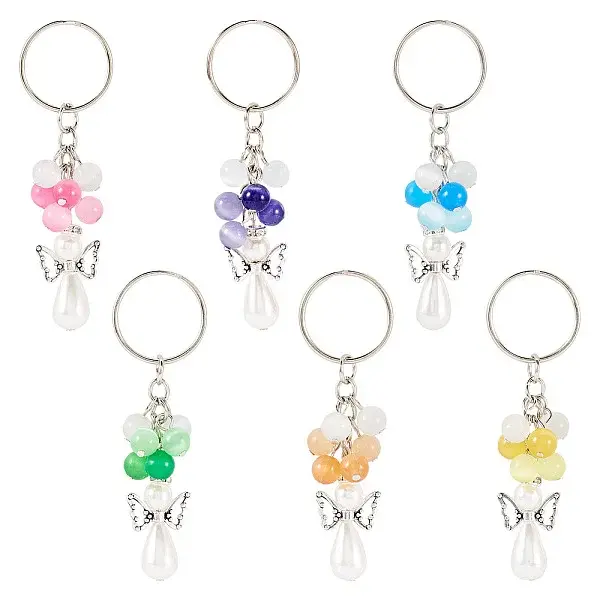 6Pcs Cat Eye Keychain