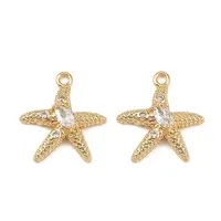 Brass Micro Pave Cubic Zirconia Pendants