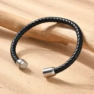 Man's Braided Leather Cord Bracelets