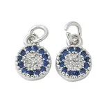 Brass Micro Pave Cubic Zirconia Charms