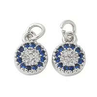 Brass Micro Pave Cubic Zirconia Charms